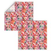 Flamingoes in Orange and Pink - LARGE