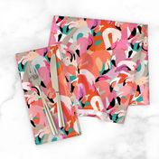 Flamingoes in Orange and Pink - LARGE