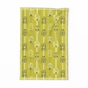 House stripes for Minoan homes 1, a tea towel in acid yellows, by Su_G_©SuSchaefer