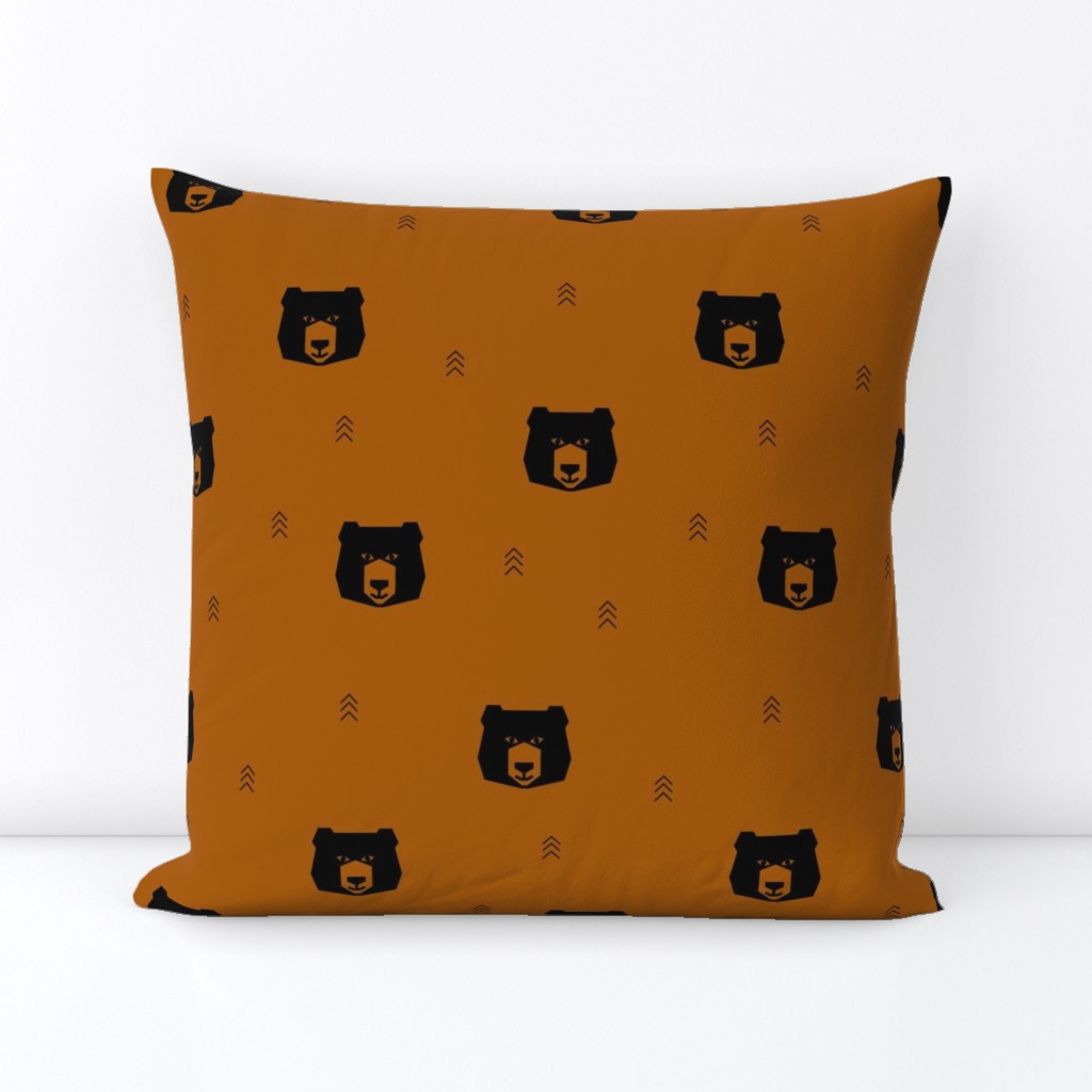 Geo bears - black bear on rusty red ||by sunny afternoon