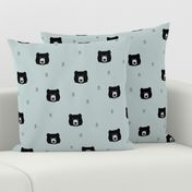 Bears - black on seafoam blue, geo bear || by sunny afternoon