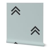 Arrows triangles mountains - graphite on seafoam pale blue || by sunny afternoon