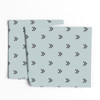 Arrows triangles mountains - graphite on seafoam pale blue || by sunny afternoon