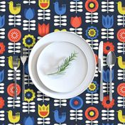 scandinavian floral navy LG