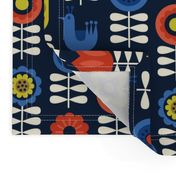 scandinavian floral navy LG