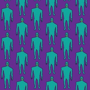 Zombies - Teal on Purple