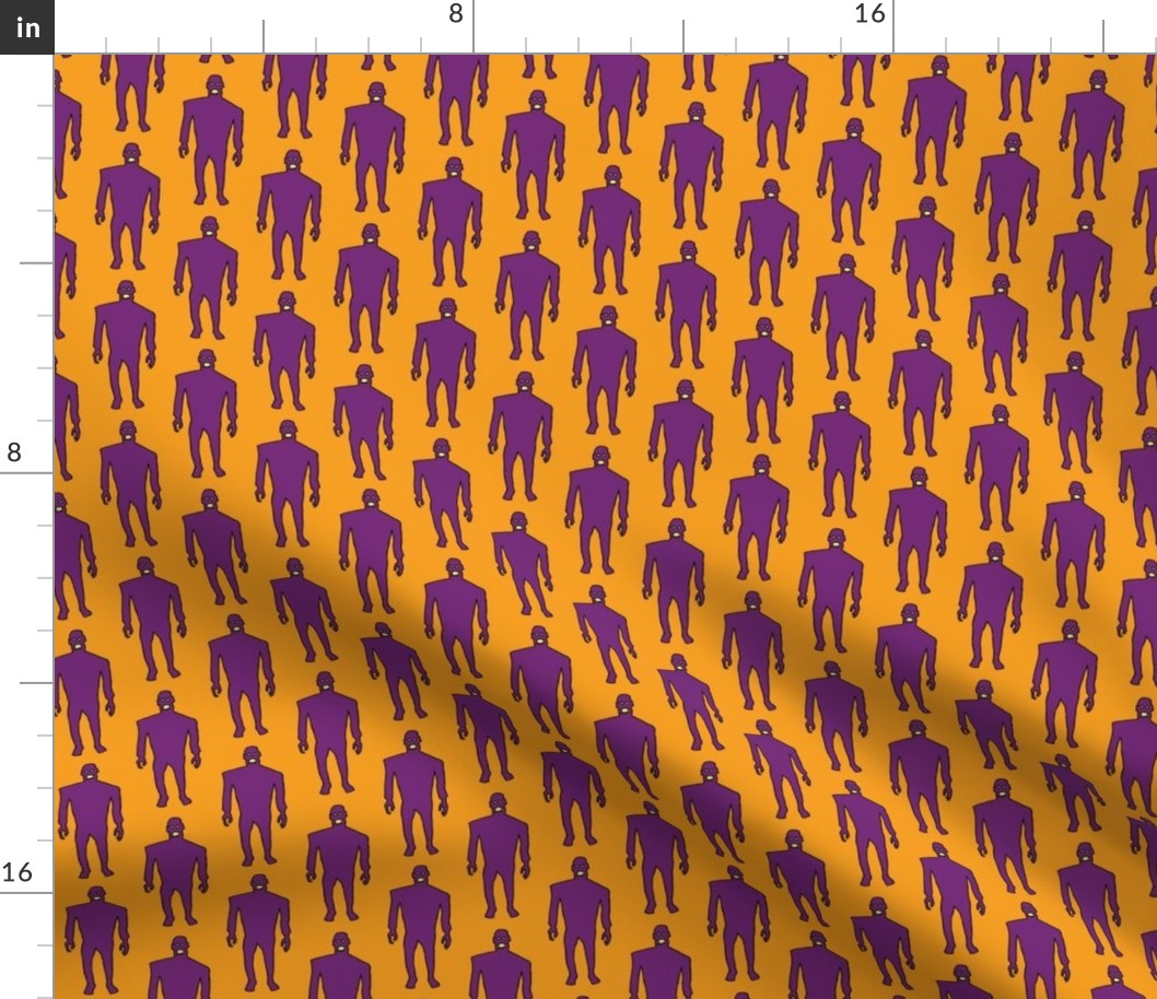 Zombies - purple on orange