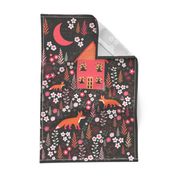 House and Foxes Tea Towel