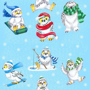 Berry_Snow_Owls_Fabric