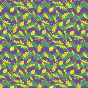 Leaves in Mardi Gras Chevron