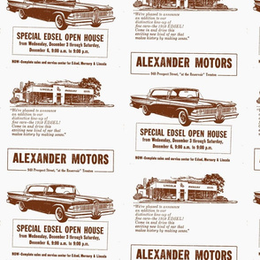 1959 Edsel ad from Alexander Motors in brown