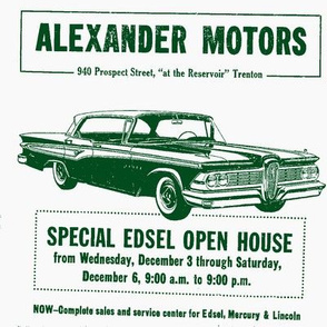 Alexander Motors 1959 Edsel advertisement Trenton NJ