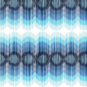 Scalloping Circles Ikat Blues