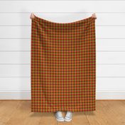 harlequin houndstooth - red, orange, olive and green