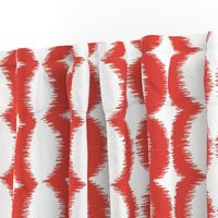 Wave Vertical Ikat - Red and White