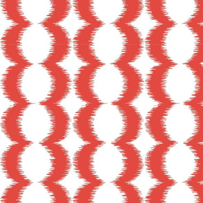 Wave Vertical Ikat - Red and White