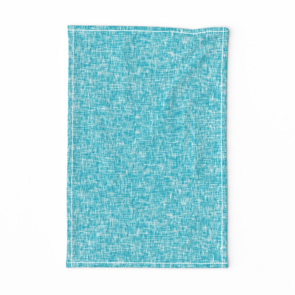 Aqua + White linen weave by Su_G_©SuSchaefer