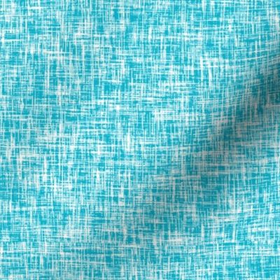 Aqua + White linen weave by Su_G_©SuSchaefer