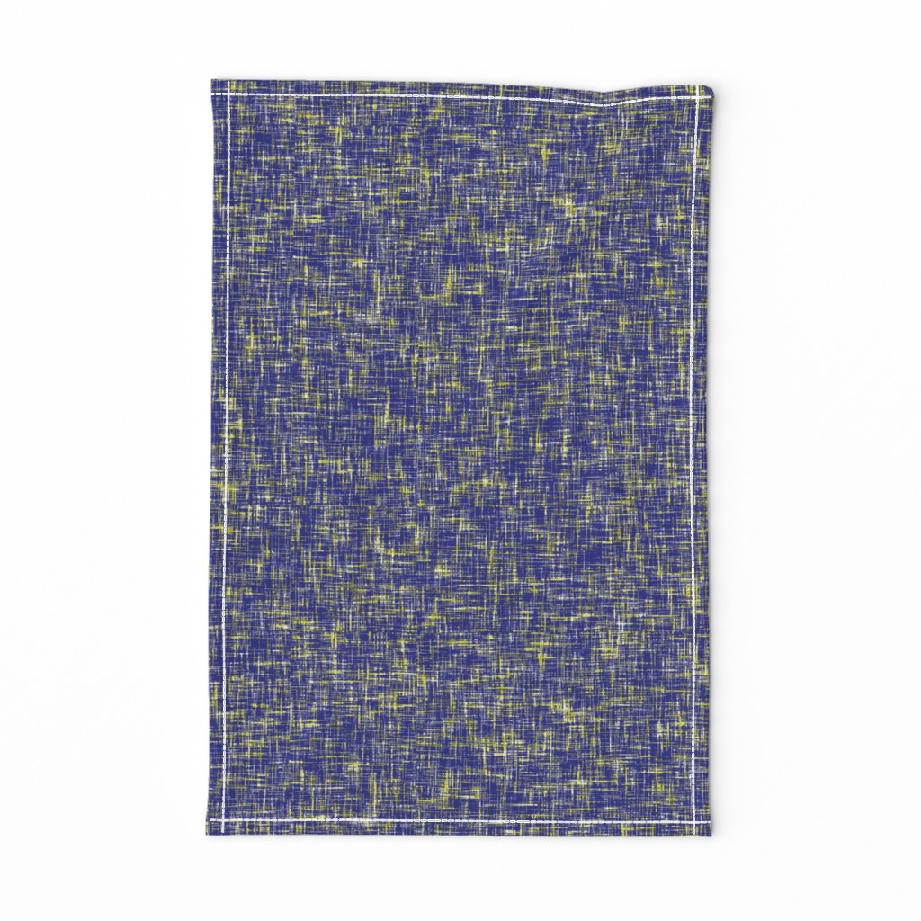 Indigo, acid yellow + white tweedy linen weave by Su_G_©SuSchaefer