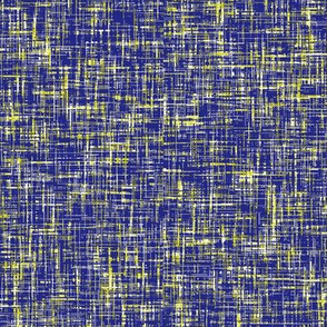 Indigo, acid yellow + white tweedy linen weave by Su_G_©SuSchaefer