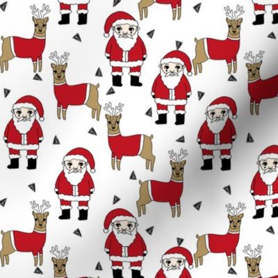santa and reindeer // santa fabric cute holiday xmas holiday fabrics xmas andrea lauren fabric cute illustration xmas holiday