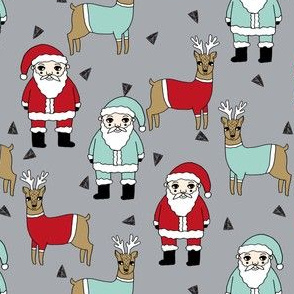 santa and reindeer // xmas holiday christmas fabric cute holiday xmas fabrics xmas andrea lauren