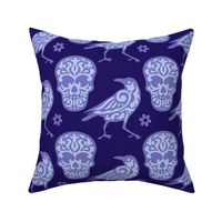 Skull Raven in Blue and Purple