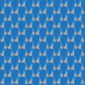 16-05K Small Royal Blue Abstract Leaf || Leaves  Gray grey _Miss Chiff Designs