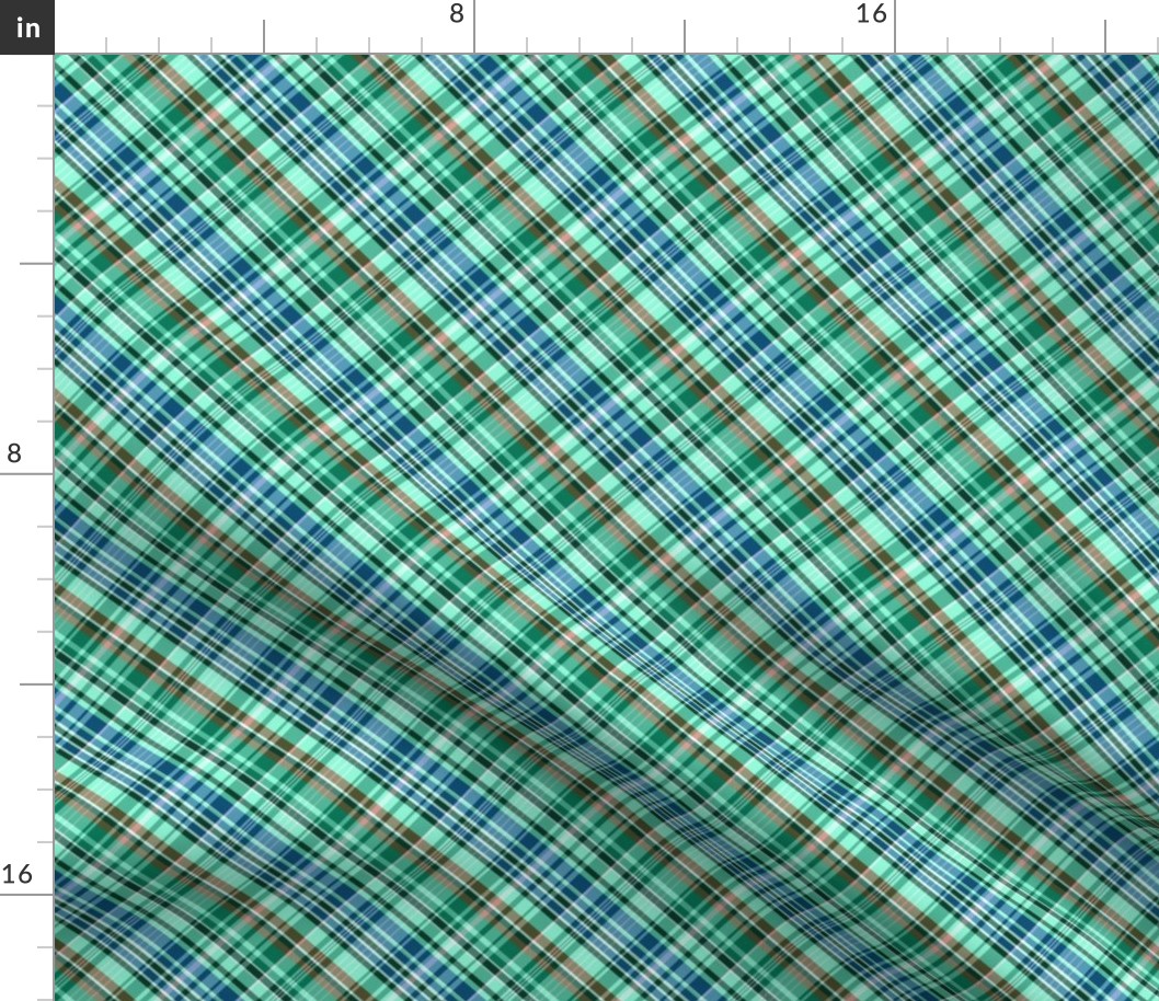 Mainly Mint Green and Blue Madras Plaid