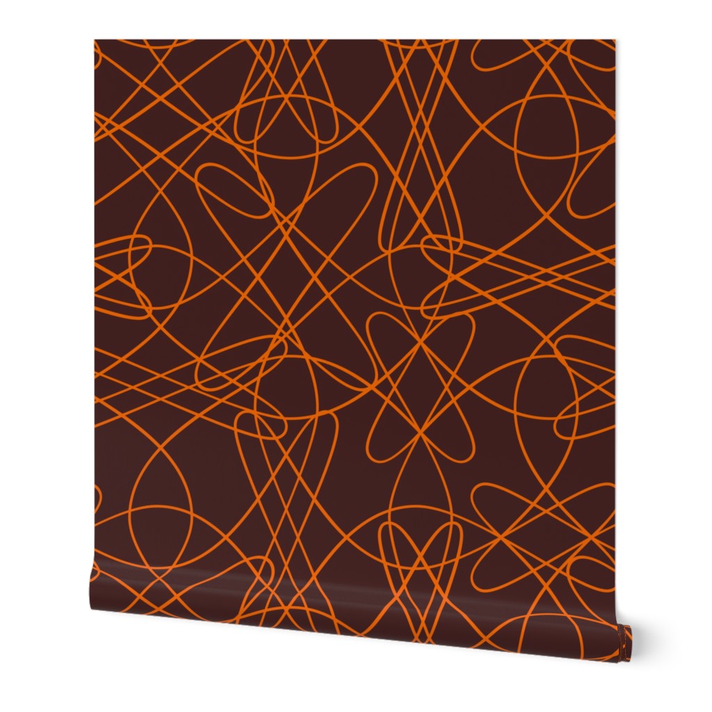 lines and loops - brown orange