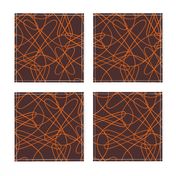 lines and loops - brown orange