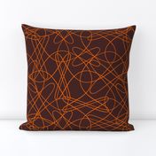 lines and loops - brown orange