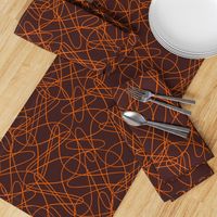 lines and loops - brown orange