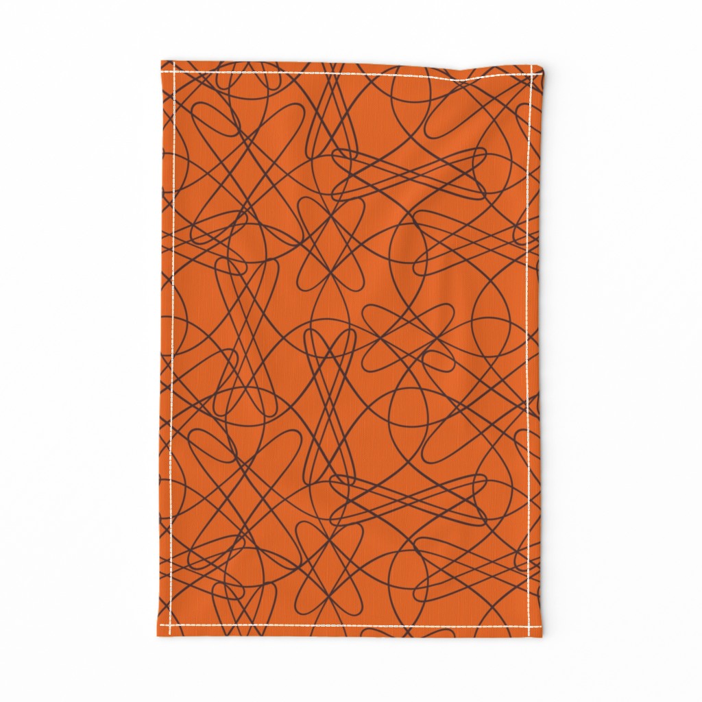 lines and loops - orange brown