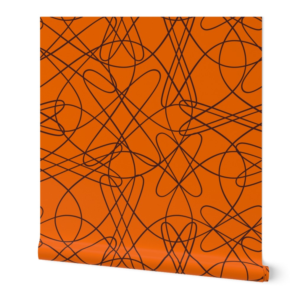 lines and loops - orange brown