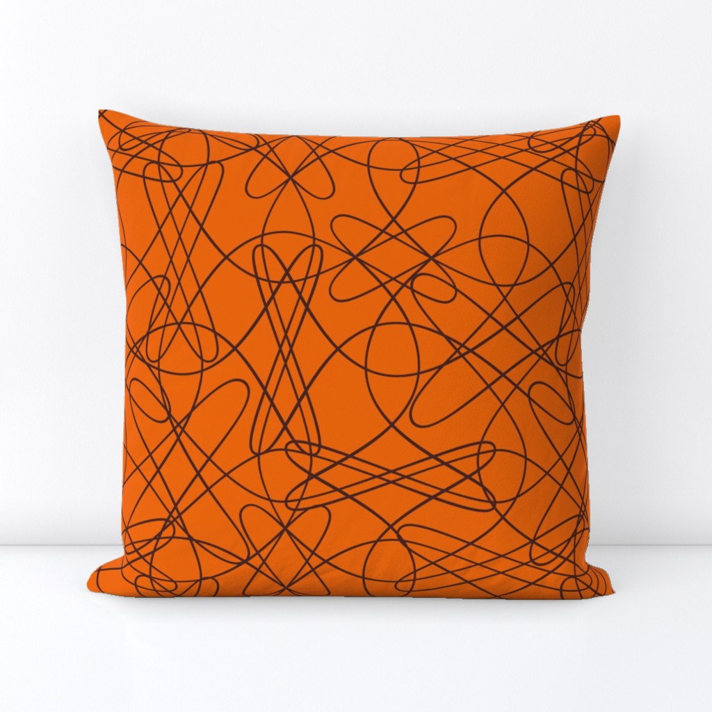 lines and loops - orange brown