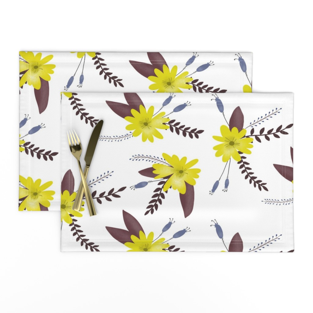 Yellow Flowers with Purple Leaves - Larger Scale