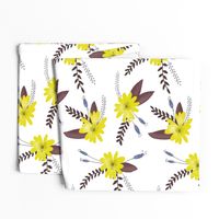 Yellow Flowers with Purple Leaves - Larger Scale