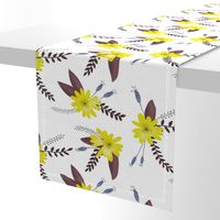 Yellow Flowers with Purple Leaves - Larger Scale