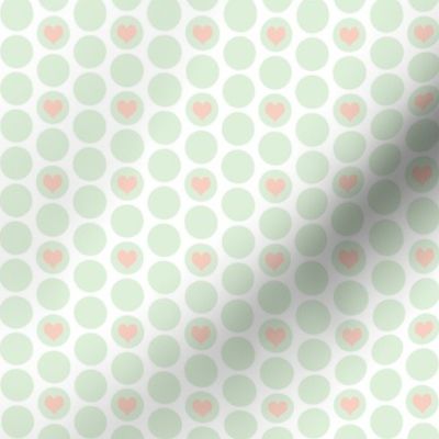 Cucumber + peach  heart polka dots by Su_G_©SuSchaefer