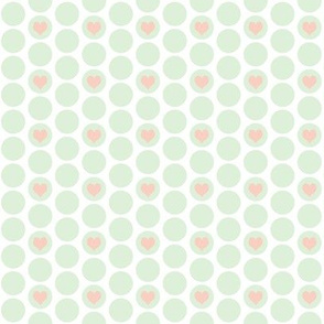 Cucumber + peach  heart polka dots by Su_G_©SuSchaefer