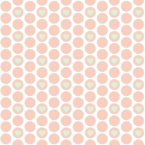 Peach + cucumber heart polka dots by Su_G_©SuSchaefer 