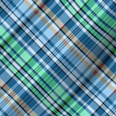 Mainly Blue and Green Madras Plaid Larger Scale