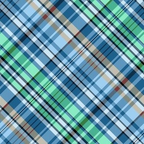 Mainly Blue and Green Madras Plaid Larger Scale