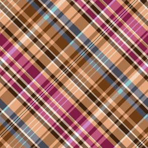 Mainly Sand and Burgundy Madras Plaid Larger Scale
