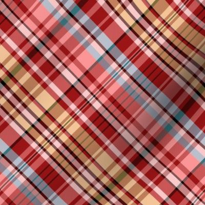 Mainly Red and Yellow Madras Plaid Larger Scale