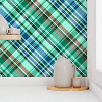 Mainly Mint Green and Blue Madras Plaid Larger Scale