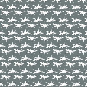 F18 Jet in an offset pattern with gray background