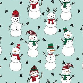 snowman // mint christmas design fabric snowman fabric snowmen cute illustrated andrea lauren fabrics cute snowmen designs andrea lauren fabrics