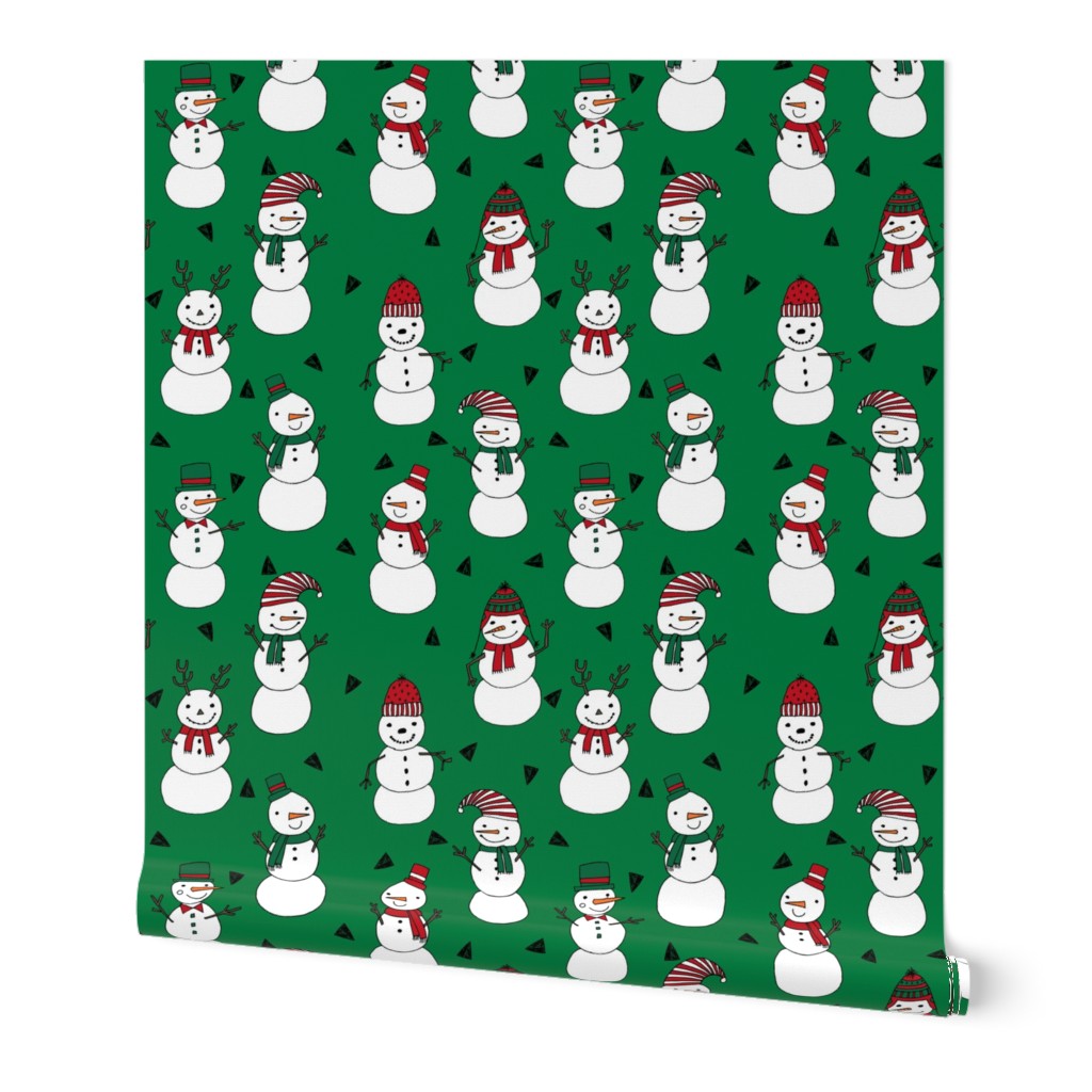 snowman // red and green christmas snowman fabric cute snowman design andrea lauren fabrics andrea lauren design xmas holiday fabrics for gifts and sewing